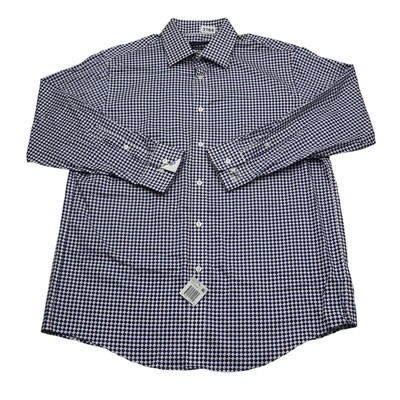 Sean John Shirt Men L 16.5 33 Blue Casual Long Sleeve Button Up Dress