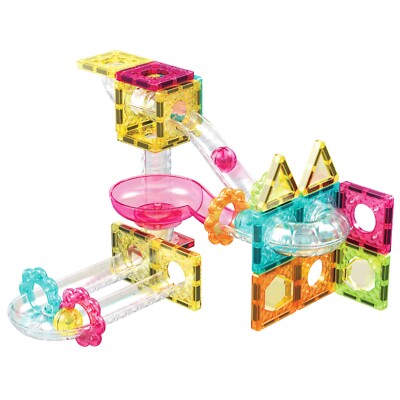PicassoTiles 45pc Mini Diamond Magnetic Marble Race Track