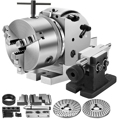 BS-0 Semi 5'' Indexing Dividing Head 3-Jaw Chuck Tailstock For Milling Machine