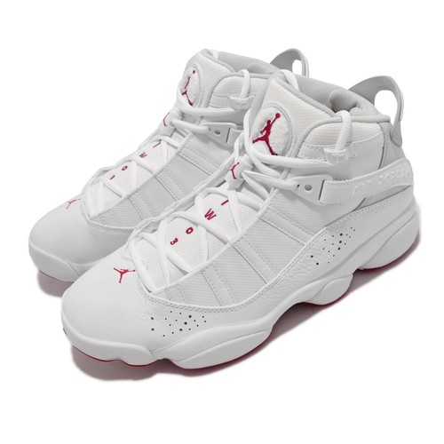 

Nike Jordan 6 Rings White Mystic Hibiscus Red Мужская повседневная обувь AJ6 322992-116, Белый, Jordan 6 Rings