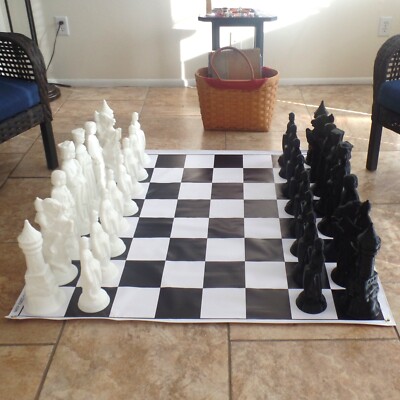 Giant 15 Inch Medieval Themed Chess Set Indoor Outdoor