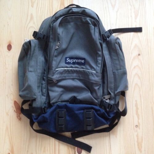 VINTAGE SUPREME 4TH EVER BACKPACK 1998 GRAY BAG BOX LOGO VINTAGE SUPREME 4TH EVER BACKPACK 1998 GRAY BAG BOX LOGO