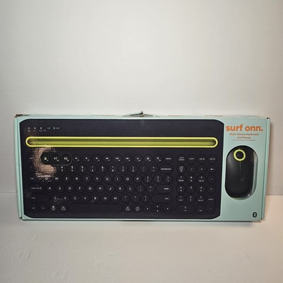 Surf onn. Multi-Device Bluetooth Compatible Wireless Keyboard & Mouse Open Box