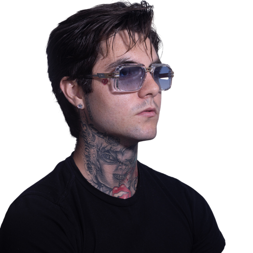 Pre-owned Cazal Sunglasses 6004/3-e-015 Crystal Frame Iceblue Lens In Blue