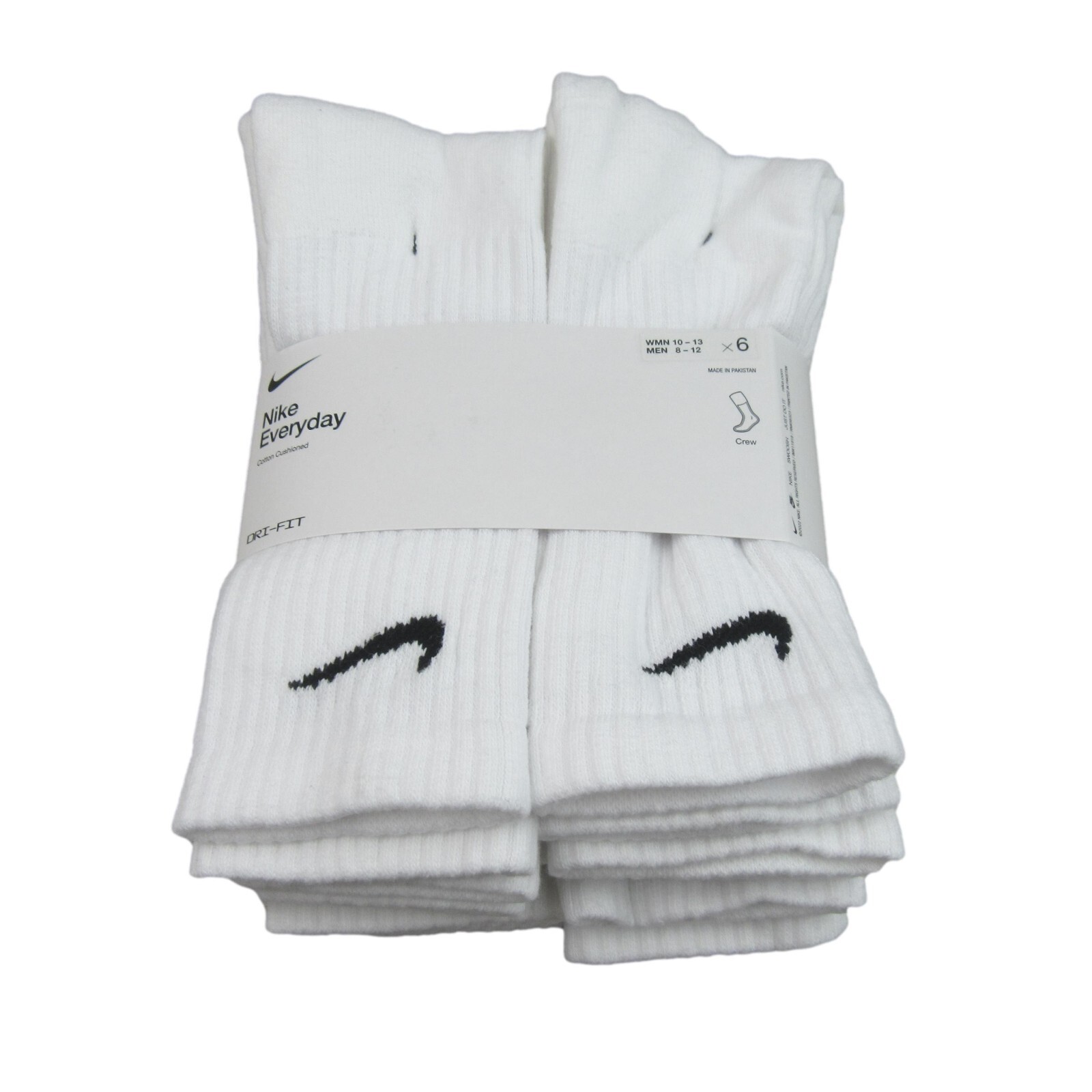 nike crew cushion socks white
