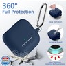 Dgege for Airpods 4th Generation Case Cover(2024),Soft Silicone Protective Case for AirPods 4 Case with Keychain and Care Accessory,Compatible with Apple Airpods 4 for Women,Men（Darkblue）