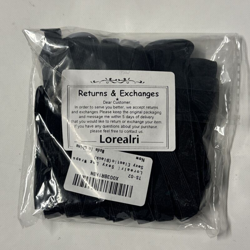 Lorealri, Ts-02, Sexy Rave Elastic Leg Wraps, Black