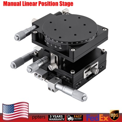 Manual Linear Positioning Stage XYZR 4 Axis Workbench Adjustable Bearing Table