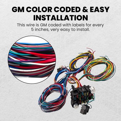 21 Circuit Universal Wiring Harness Wire Kit for  Chevy Chevelle 64-72 XL WIRES