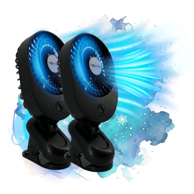2 Stück USB Ventilator mit Clip 3 Stufen Klipp Klemme Klemmventilator Clipventi