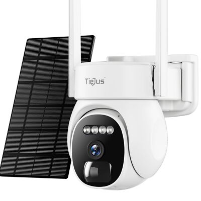 TIEJUS Security Cameras Wireless Outdoor 2K Solar WiFi Cameras for Home Secur...