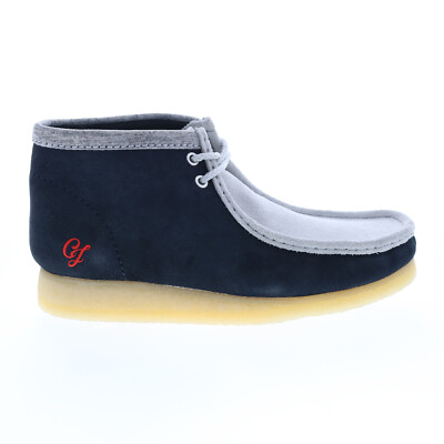 

Ботинки Clarks Wallabee VCY 26165077 Мужские синие замшевые ботинки Chukkas на шнуровке, Синий, Clarks Wallabee Boot VCY