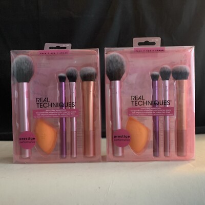 2x Real Techniques Everyday Essentials Brush Set Prestige Performance, Pack of 5