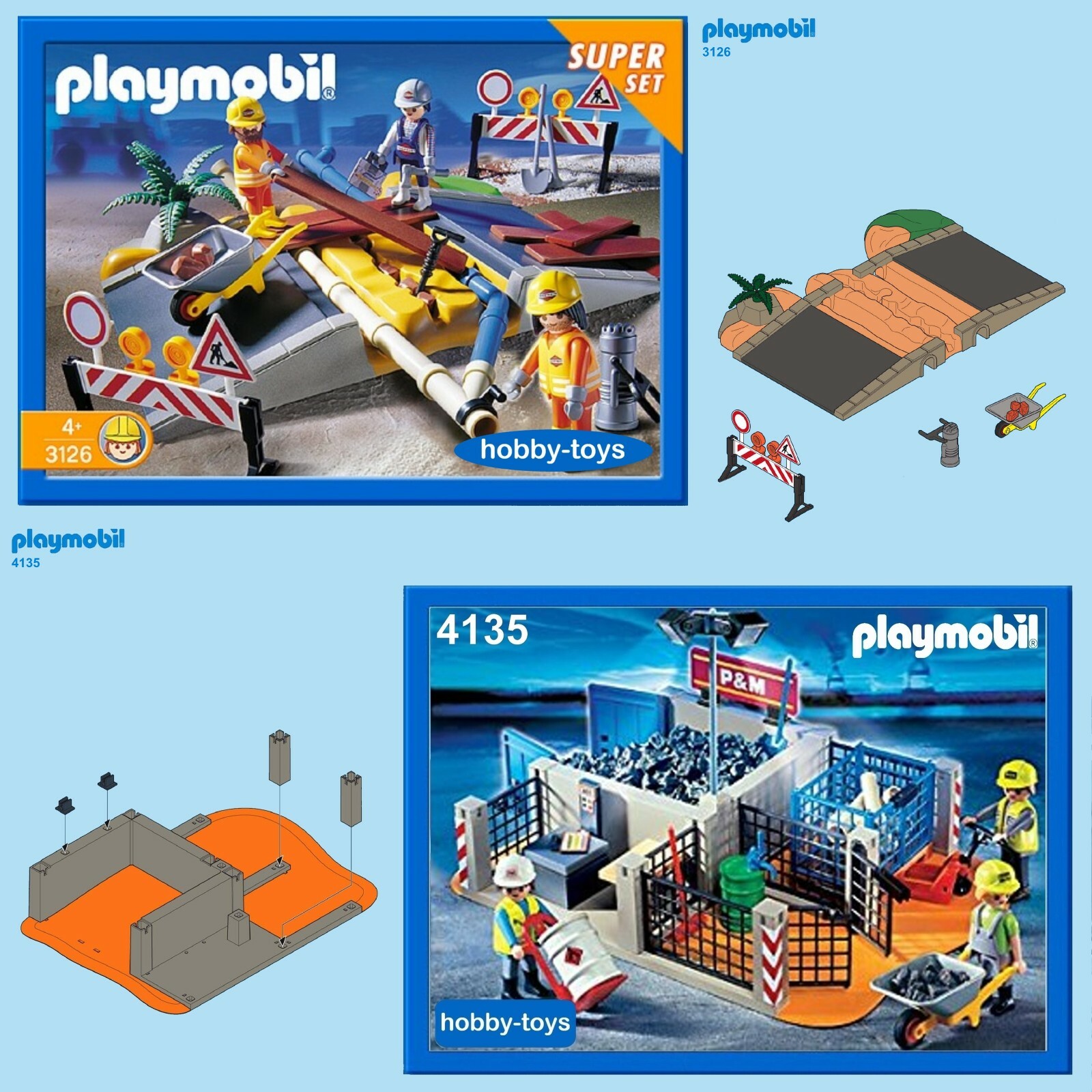 プレイモービル スーパーセット 工事 3126 p706p5g Yahoo!オークション - 現状品 playmobil プレイモービル 3126