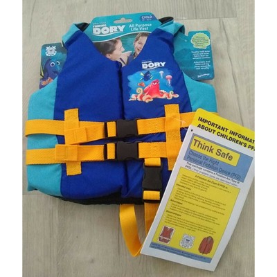Child's Life Jacket PFD 30-50 lb Disney Finding Dory
