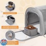 FOORLON Cat Carrier Soft for Pets Up to 15 Lbs, Cat Travel Bag with Padded Shoulder Strap and Detachable Cat Food Bowl, Pet Dog Carriers for Small Dogs Travel Puppy Carry Airline Approved, Grey