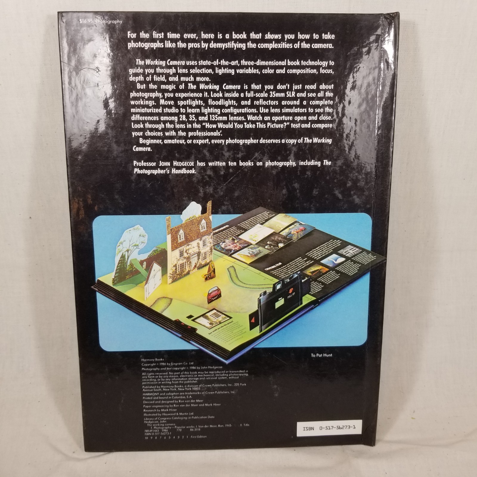 3D Pop-UP The Working Camera Hedgecoe & Van der Meer Harmony Books 1986 Photo