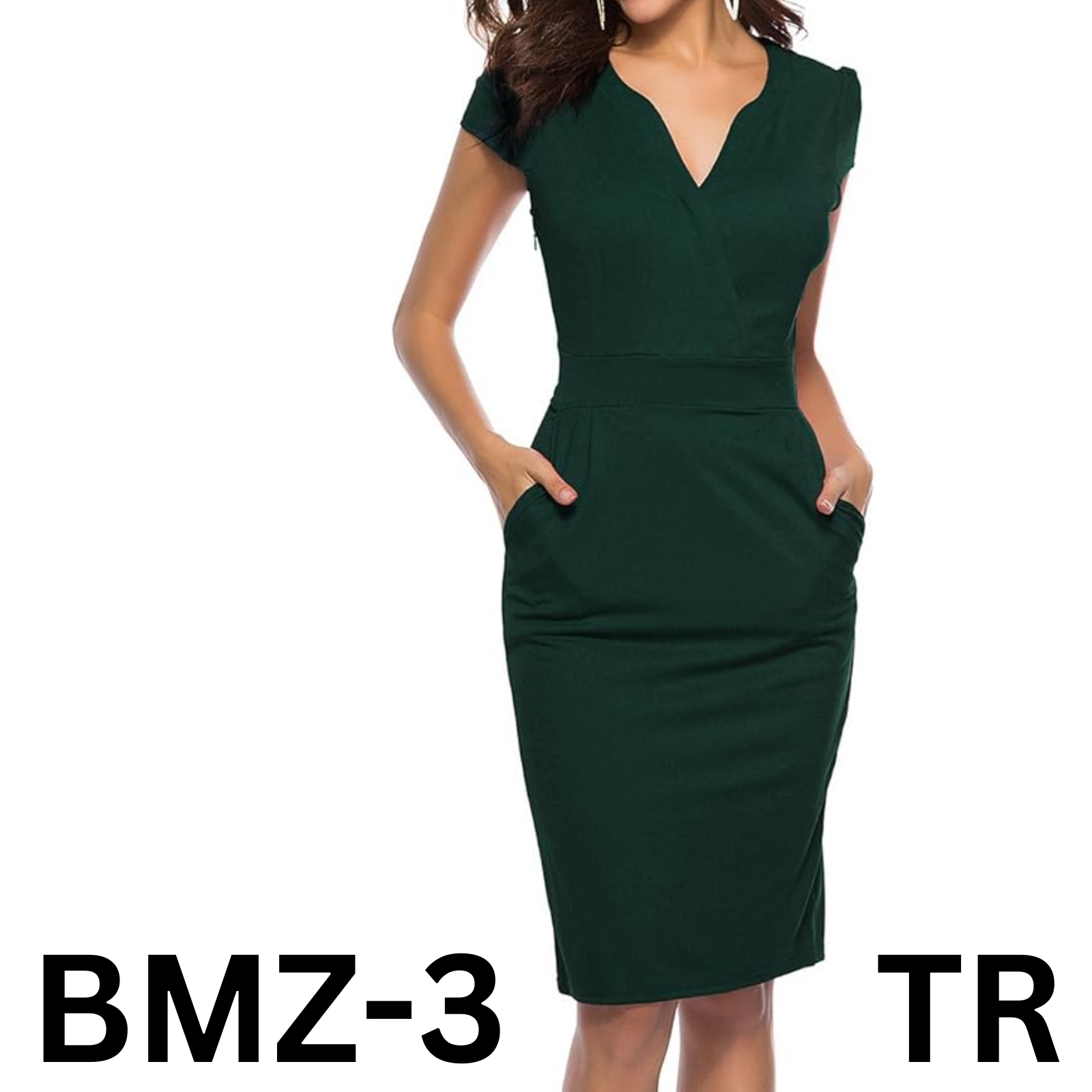 CEASIKERY Women Business Retro Cocktail Pencil Wear Work Office Casual Dress 2XL