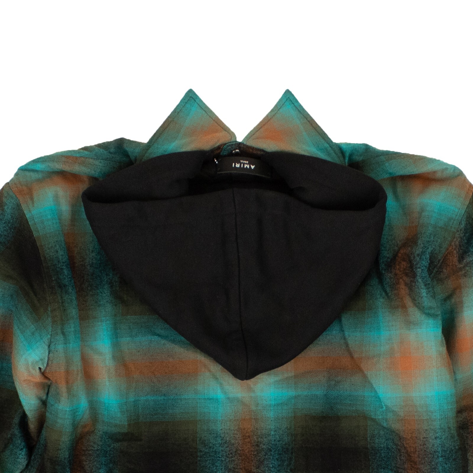 NWT AMIRI Teal Blue Cotton Padded Flannel Button Down Shirt Size S $1290
