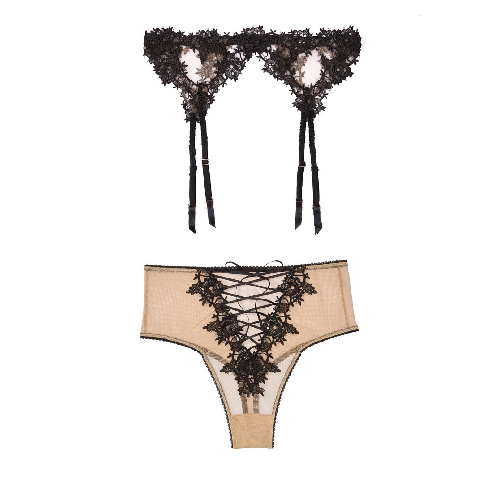 

Victorias Secret DREAM ANGELS Прозрачные сетчатые трусики-стринги с высокой талией + комплект с подвязками, Multicolor