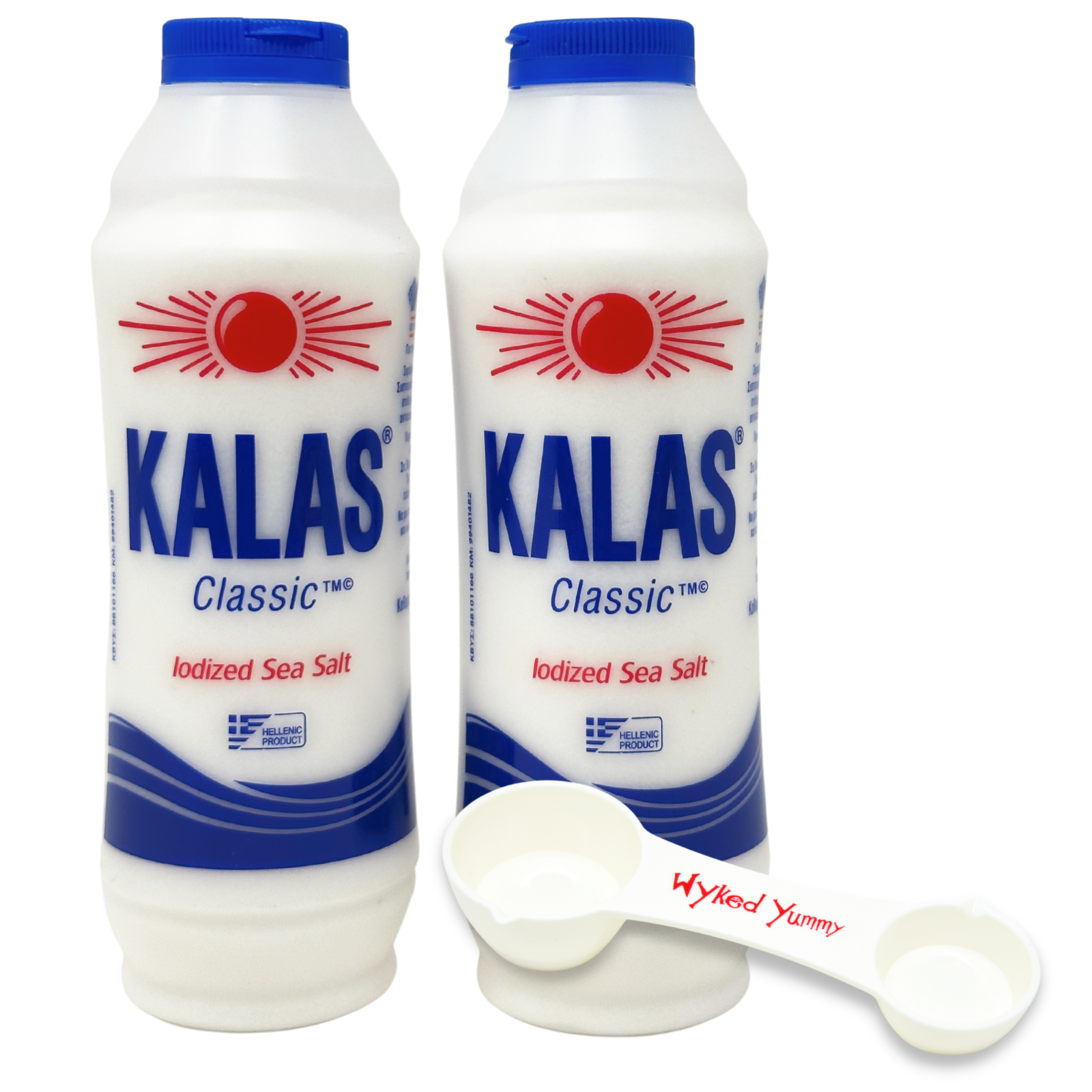 Kalas Classic Greek Salt 750g Pack of 2 with Bonus Spoon