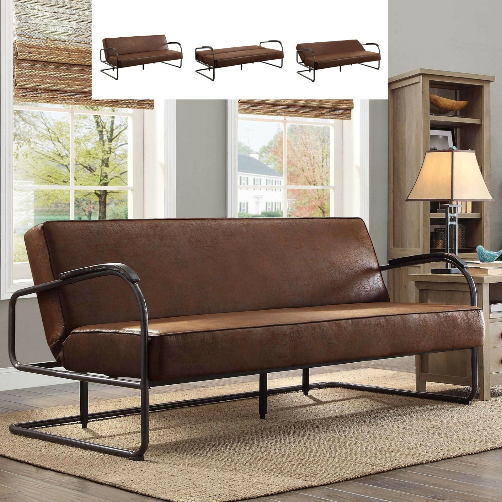 Union Rustic Sherly Leather Sofa For Sale Online Ebay