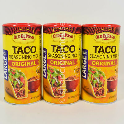 3 Old El Paso ORIGINAL Taco Seasoning Mix Large Size 6.25 oz 05/22/2025