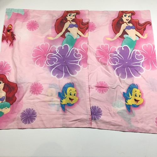 Disney Little Mermaid VTG Set Of Pillow Shams Fabric Craft Flounder Sebastian