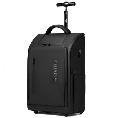 Rolling Backpack, Waterproof Backpack with Wheels for Business Commuter, Carr...