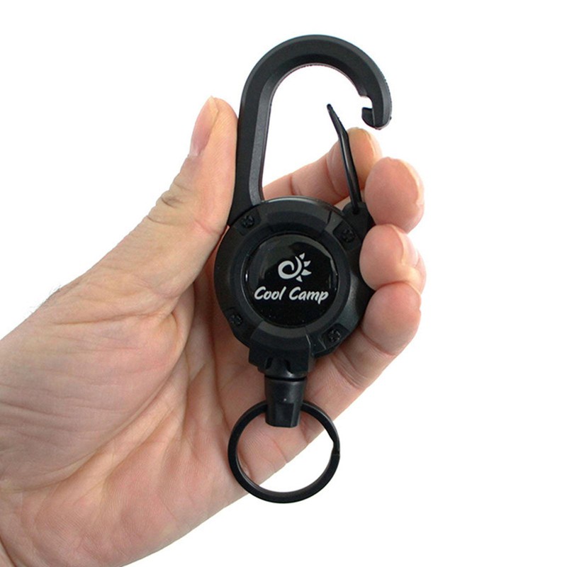 Retractable Reel Clip Badge Holder ID Card w/ Key Ring Carab