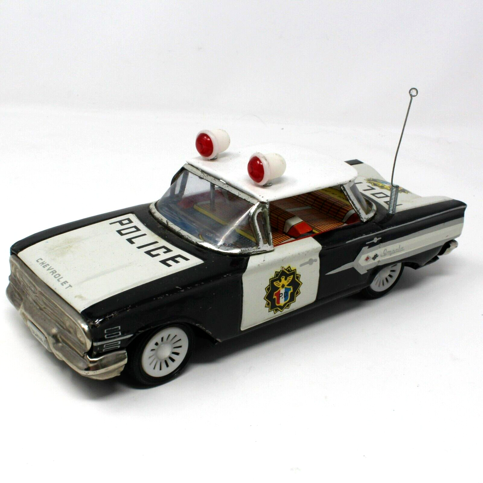 Ichiko Friction Powered Police Car 1962 Chevrolet Impala No