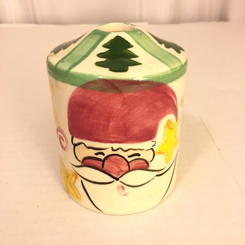 Vicki Carroll Tis The Season Christmas Santa Oil Burner Lamp Ceramic Signed EUC!