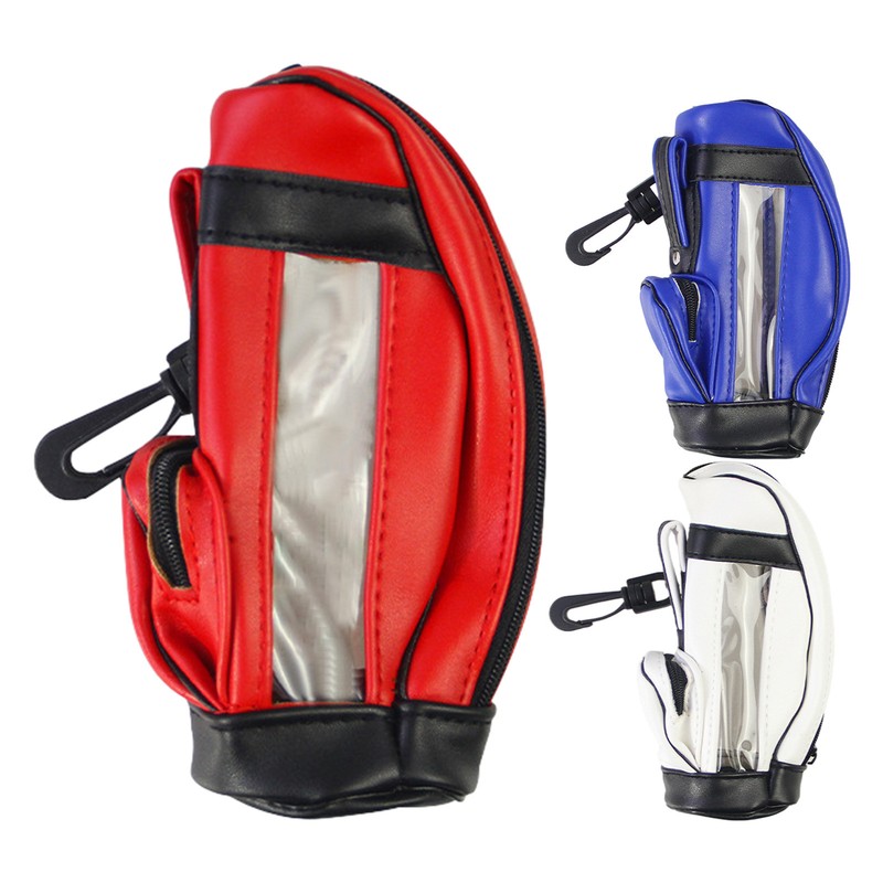 Ball Storage Pouch Bag Waterproof Pu Golf Tee Holder Bag Wit