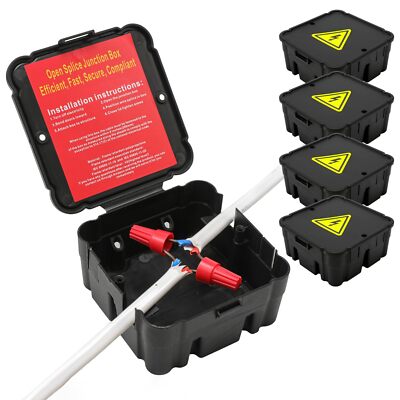 Open Splice Junction Box (4 Pack), One-Piece Junction Box Splice Box. Repair ...