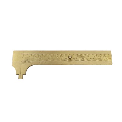 4'' Solid Brass Vernier Gauge - Pocket Caliper Vernier - Inch & MM Jewelry Tool