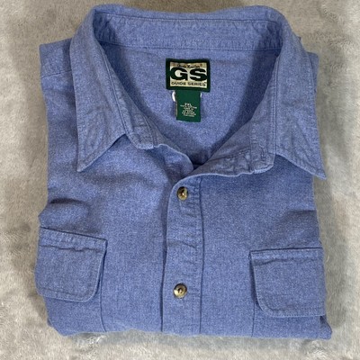 Gander Mountain Men s 2XL Guide Series Heavy Duty Chamois Shirt Blue Button Up