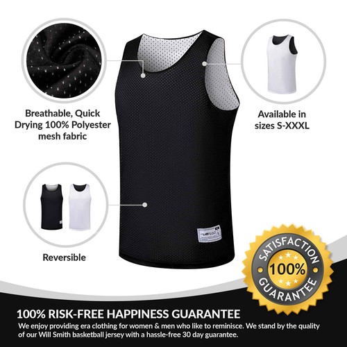 Mesh Tank Top Jersey, Reversible - Black/White