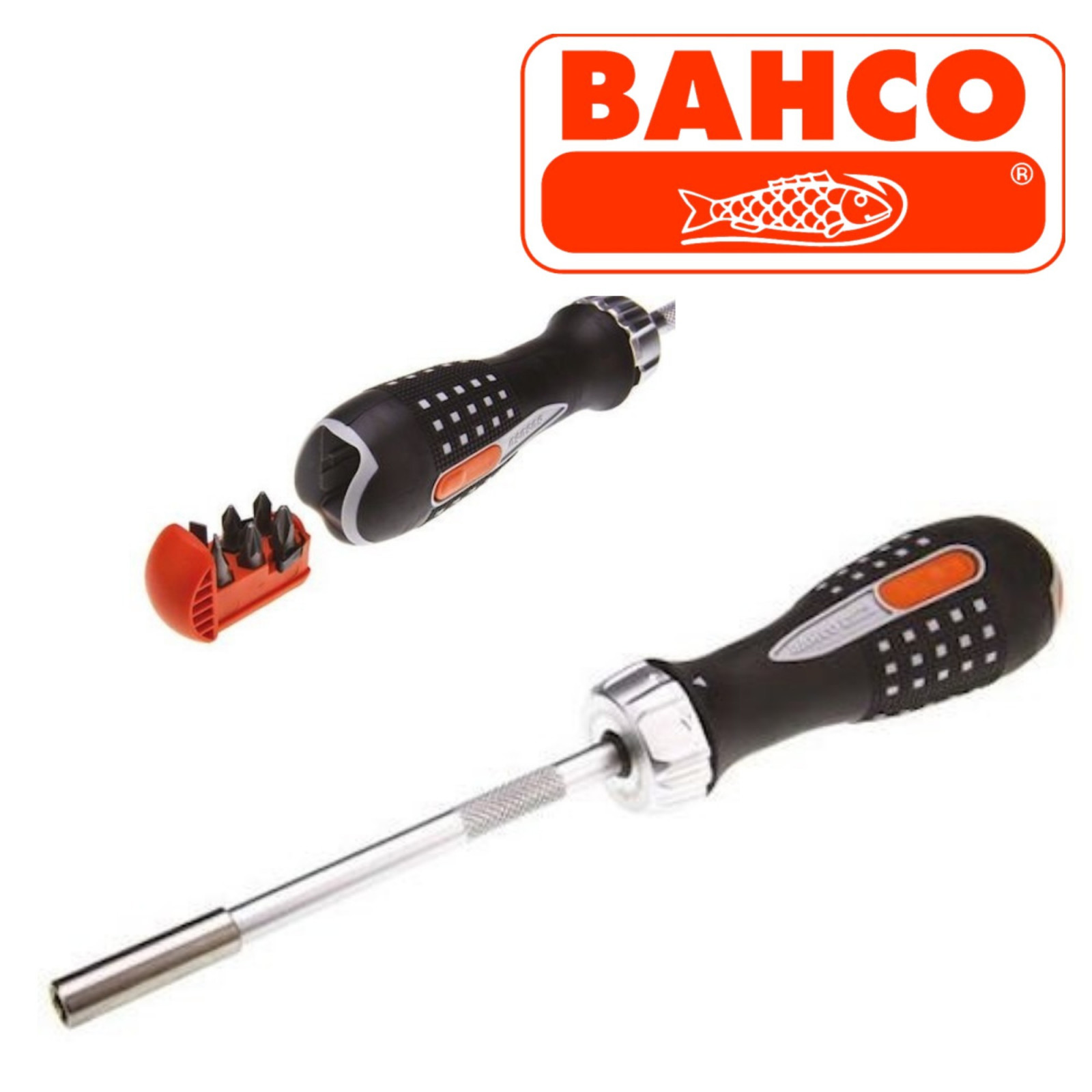Bahco BAH808050 808050 Ratchet Screwdriver /& 6 Bits