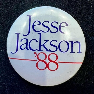 Jesse Jackson 1988 Presidential Campaign Pinback Button 3 inch Political Vintage