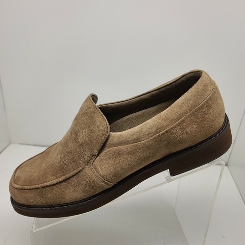 Hush Puppies Heirloom Taupe Tan Loafers Womens Suede Shoes