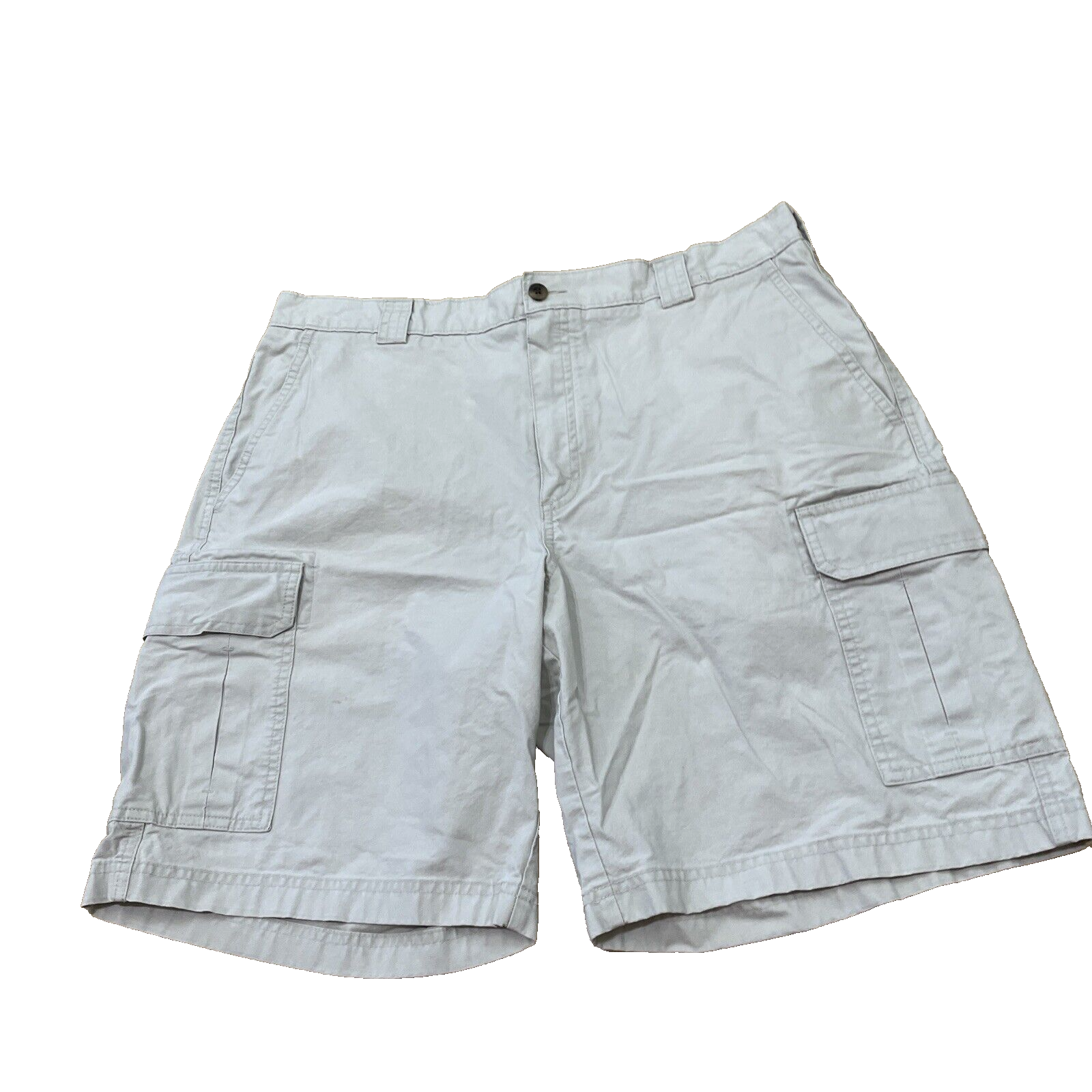 L.L. Bean Cargo Shorts Men 36 Cream Vtg Y2k Outdoor Twill