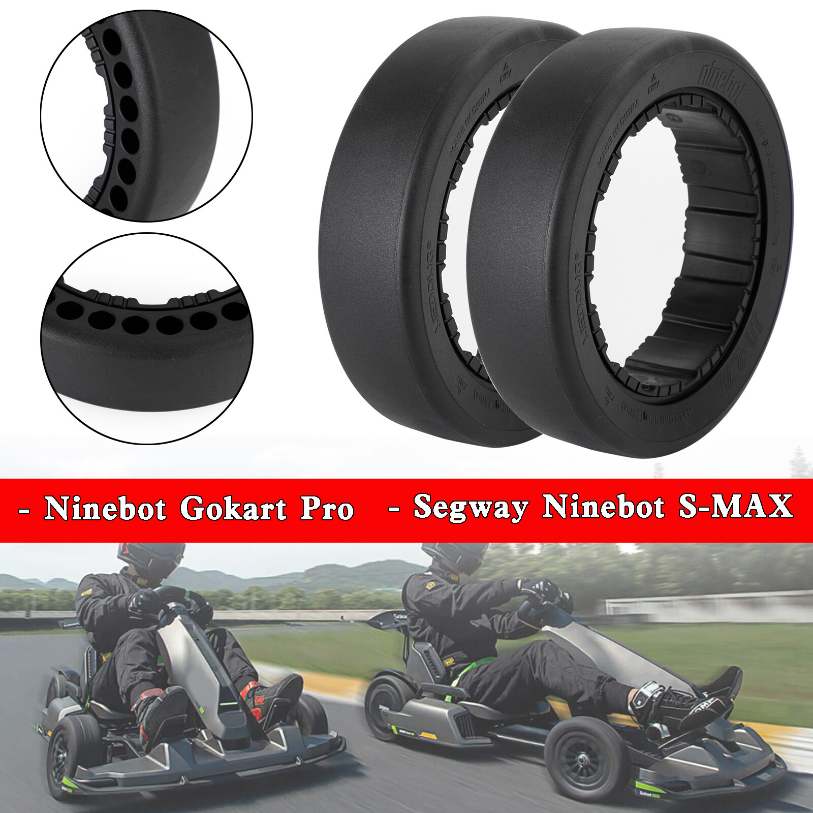 11" Drifting Rear Tire For Segway Ninebot Gokart Pro S MAX Replacement