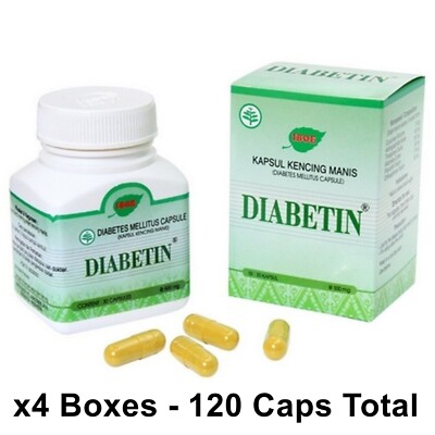 Herbal Formula Diabetin For Blood Sugar Support Urinary Tract Health - 4 Boxes
