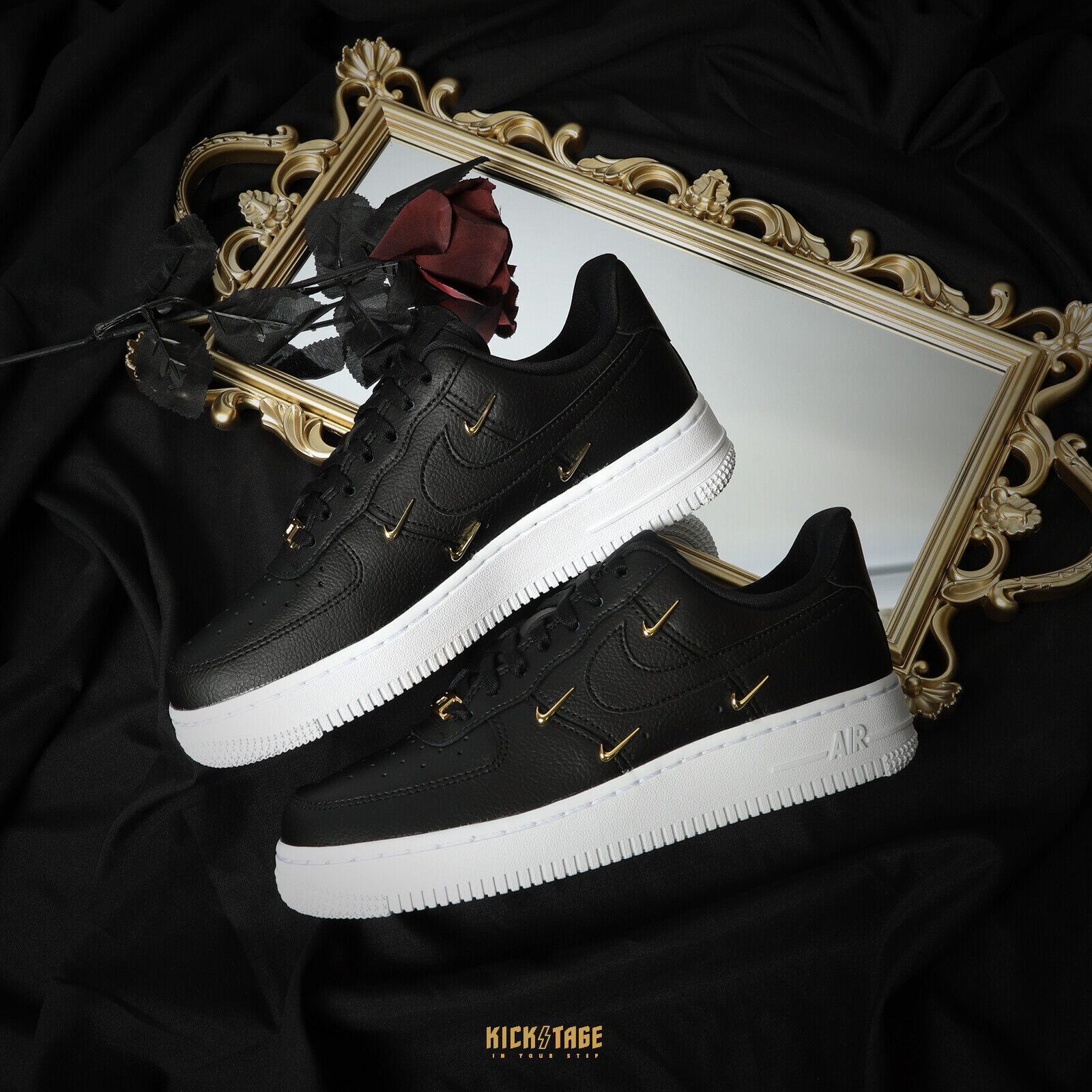 nike air force 1 black metallic gold