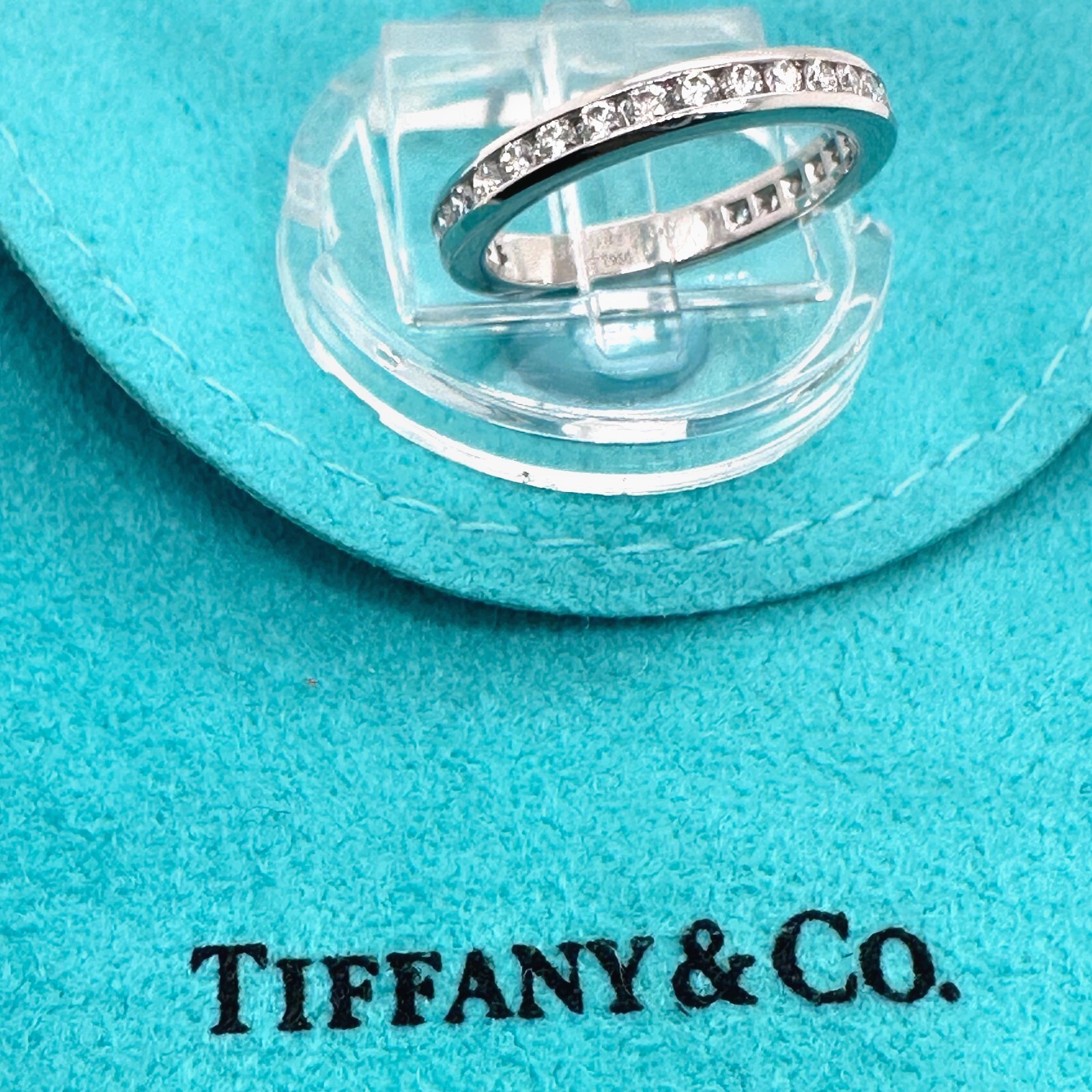 2-1862 Tiffany リング Tiffany & Co. Diamond Wedding Band Ring Full Circle 2 mm