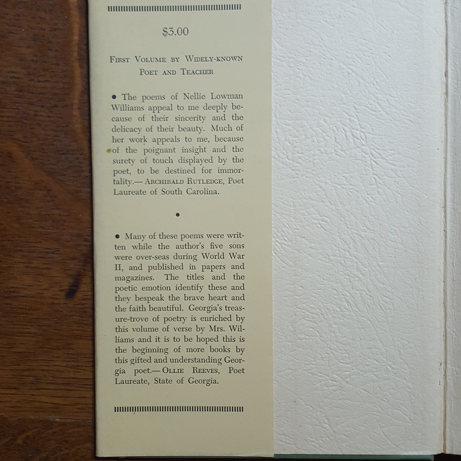 SONGS IN THE NIGHT~NELLIE LOWMAN WILLIAMS~SIGNED AND INSCRIBED~1951~BANNER PRESS