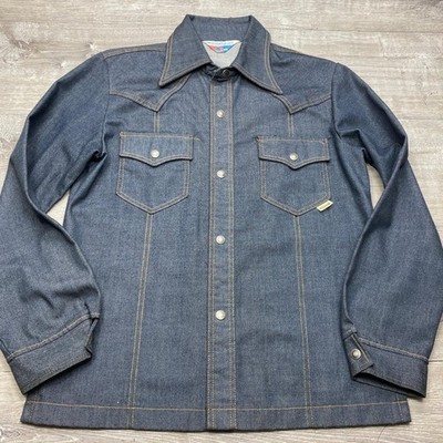 Vintage 70s Sears Put-On Shop Denim Jacket Size 22 Chest 38 Union Made USA