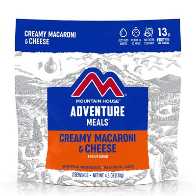  6 Creamy Macaroni & Cheese Mountain House Freeze Dried Food Pouches