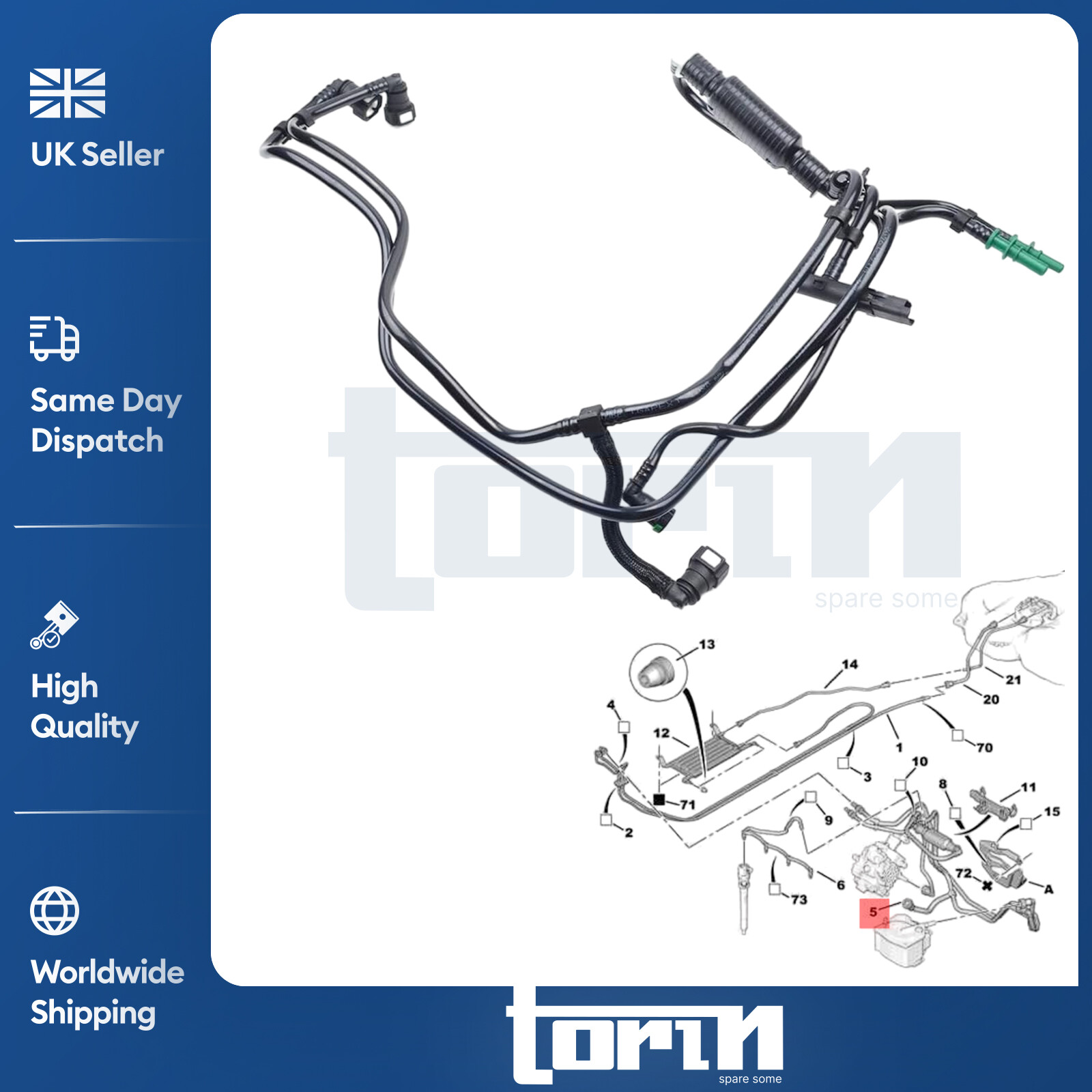Fuel Line Harness Pipes Hand Primer Pump Fits Peugeot Citroen 1.6 HDi 1574.T5