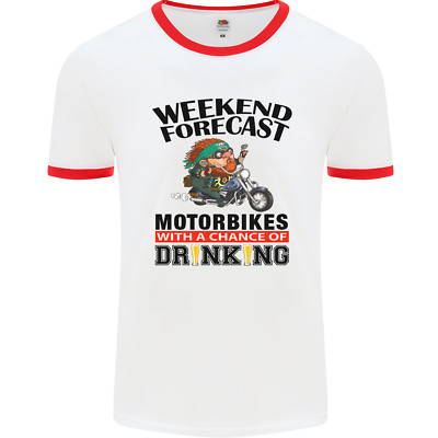 Weekend Forecast Motorbikes Mens Ringer T-Shirt